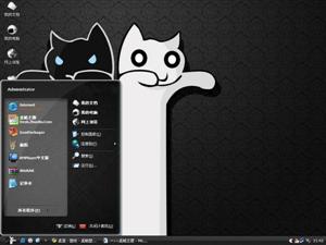 黑白猫电脑主题